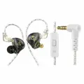 Внутриканальные наушники QKZ x HBB проводные Hi-Fi наушники с микрофоном, 3.5 мм mini jack, металлический черный
