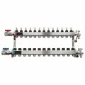 Коллектор WAAG 1х3/4, 13 выходов, для теплого пола с термостатическими клапанами, с расходомерами, сталь нержавеющая, в сборе
