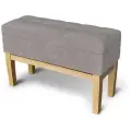 Банкетка в прихожую, пуф Ницца Лайт, узкая, с ящиком для хранения, Скандинавский стиль, Бук/велюр, 72х28х46