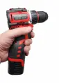 Дрель-шуруповерт мощный компактный аккумуляторный с обрезиненным покрытием рукоятки , кейсом и 2 мя батареями в комплекте FOA-BD18V, 18 Вольт
