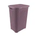 Корзина для белья 50л, лиловая, вязаный узор, удобная и стильная
