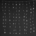 Гирлянда штора Капельки Росы 95*95 см, 100 холодных белых мини LED ламп, серебряная проволока, IP20