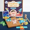 Развивающая игра космос, с гвоздями и молоточком