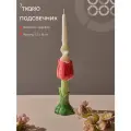 Подсвечник Floret красного цвета Blossom 18см фарфоровый в форме тюльпана Tkano TK26-DEC-CNH0001