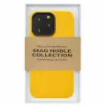 Чехол с MagSafe для iPhone 13 Pro Max MAG NOBLE COLLECTION кожаный Soft touch — Жёлтый
