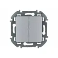 15 шт. Legrand INSPIRIA Алюминий Выключатель двухклавишный 10 AX - 250 В, 673622