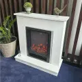 Электрокамин Флора белый с очагом Eugene, звуковая имитация, пульт ДУ, обогрев, имитация пламени