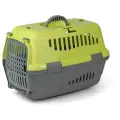 Переноска ZOOexpress Турне для кошек и собак мелких пород, прозрачная пластиковая дверца, 48х32х32 см (M), зеленый