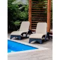 Пластиковый шезлонг с матрасом Royal Family MARK PLUS, антрацит 2 шт.