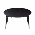 Круглый обеденный раздвижной стол со столешницей из керамогранита 8H Jun Telescopic Rock Board Dining Table 1.35х1.35 m/0.8 х0.75 m Black (YB4)
