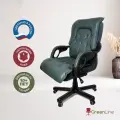 Компьютерное кресло руководителя офисное Сенат, кожаное, 150 кг, дерево, зеленое (Verde)