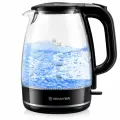 Чайник электрический BRAYER BR1030, 2200Вт, 1.7 л, подсветка, стекло, пластик, черный