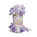 Пряжа Alize Puffy Color -5 шт, сиреневый-серый-белый (6372), 9 м/100 г, большие петли (4 см) /Ализе Пуффи Колор/
