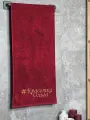Полотенце махровое BIO-TEXTILES 70*140 с вышивкой Красотка Ольга бордовое для женщины девушке маме подруге сестре банное в подарок 100% хлопок подарок на 14 февраля Святое Валентина для парочек