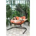 Подвесное кресло KALYMERA Гермес, садовое кресло ротанг, до 150кг, 200х80х126см, оранжевый