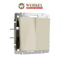 Перекрестный двухклавишный выключатель/переключатель Werkel W1123043 айвори акрил IP20