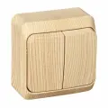 6 шт. Systeme Electric Этюд Дача Сосна Выключатель 2-клавишный (сх. 5) BA10-002D