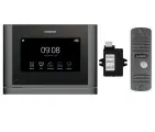 Комплект видеодомофона и вызывной панели COMMAX CDV-70MF (Темное серебро Black smog) / AVC 305 (Серебро) + Модуль VZ Для координатного подъездного домофона