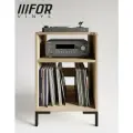 Тумба FORVINYL, для винилового проигрывателя и пластинок, бежевая, 50x75x40 см в стиле лофт