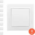 Выключатель EKF / ЕКФ Basic Минск, 10А IP20 скрытой установки белый 84х84х34мм одноклавишный, ERV10-021-10 / переключатель (комплект из 8 шт)