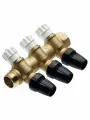 Коллектор TECElogo 3 вых, 16 х 3/4, с запорными вентилями, push-fit, латунь 8730009