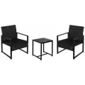 Комплект садовой мебели Park Трио (2 кресла, 1 стол), черный/черный