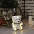 Светодиодная фигура «Мишка» 15×16×12 см, флок, батарейки CR2032×2 (не в комплекте), свечение тёплое белое