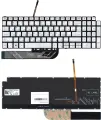 Клавиатура для ноутбука Dell Inspiron 7591 5584 серебро с подсеткой p/n: 0QMXMJ 0KN4-0L3US13