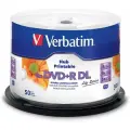 Оптический диск Verbatim, DVD+R 8,5ГБ, 50шт, Life Series, Inkjet, Spindle