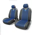 AUTOPROFI CRB402PFBKBL Чехлы на сиденья универсальные маечка CARBON Plus передний ряд (чёрно/синий) (к-т 4 пр)