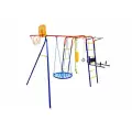 Спортивно-игровой комплекс Пионер Юла Макси, металл, качели-гнездо 80 см, синий/красный/желтый