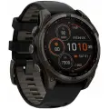 Смарт-часы Garmine Fenix 8 47 Solar Sapphire Carbon Grey DLC Titanium with silicone band 010-02906-70