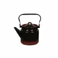 Чайник эмалированный 3,5 л без деколи черный с красным подпалом СтальЭмаль