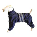 Демисезонный комбинезон для американского кокер-спаниеля кобеля, на тонком синтепоне, повышенной прочности, со светоотражающими полосами, цвет темно-синий