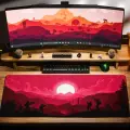 Игровой коврик для мыши DigitalRazor RUST Red 800x300x4mm, красный, чёрный