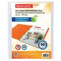 Упаковка 3 шт. Папки-файлы перфорированные А4 BRAUBERG EXTRA 900, комплект 50 шт, гладкие, плотные, 90 мкм, 229670