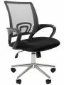 Офисное кресло CHAIRMAN 696 с хромированной крестовиной, ткань/сетка, черный/серый