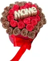 Шоколадный букет ShokoTrendy АРТ119 из шоколадных роз с надписью маме в коробке