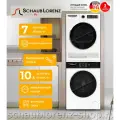 Schaub Lorenz комплект для установки в колонну Стиральная машина SLW T21021 + Сушильная машина SLR TC721T + Соединительный кит c выдвижной полкой
