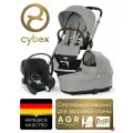 Cybex Balios S Lux Коляска 3 в 1 (2025) рама Sillver pучка Chocolate/текстиль Stone Grey, автолюлька Aton B2 c аксессуарами