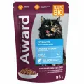Award Набор 24 шт Паучи Sterilized для взрослых стерилизованных кошек кусочки в соусе с лососем, 85г 2.04 кг
