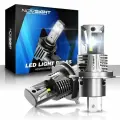 Светодиодная лампа Novsight N66 H4 цоколь P43t 80Вт 2шт 6500К 15000Лм белый свет LED автомобильная