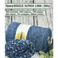 Пряжа BOUCLE ALPACA LANA 10 альпака, 20 шерсть, 15 мохер, 15 нейлон, 38 акрил, 2 спандекс 100гр./900м цв.14 сине-голубой (250гр.)