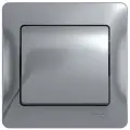 Выключатель одноклавишный алюминий, сх.1, 10АХ, в сборе, Schneider Electric Glossa (комплект 5шт)