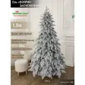 Елка искусственная новогодняя заснеженная литая 180 см, ель на Рождество в комнату, Империя Ёлок