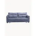 Прямой диван-кровать Милан. Механизм трансформации выкатной. Ткань велюр Симпл-18 синий