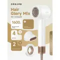 Фен Dreame Hair Glory Mix White (AHD18), 1600 Вт, с ионизацией и ароматизацией, диффузор и концентратор в комплекте, белый