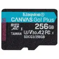 Карта памяти microSDXC UHS-I U3 Kingston Canvas Go! Plus 256 ГБ, 170 МБ/с, Class 10, SDCG3/256GBSP, 1 шт, без адаптера