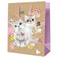 Комплект 12 шт, Пакет подарочный 26*32*12см MESHU Милые котята, крафт