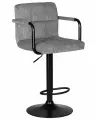 Стул барный DOBRIN KRUGER ARM BLACK, LM-5011_BlackBase, серый вельвет (LAR-E2041-25)